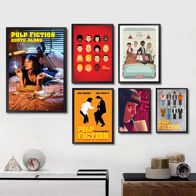 Pulp Fiction Posters Movie Wall Stickers Livingroom Decoration White Coated  Paper Prints Home Decoration Painting