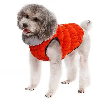 

With Harness Hole Double Sided Soft Fashion Windproof Puppy Pullover Outdoor Walking Solid Dog Clothes Winter Warm Pet Jacket