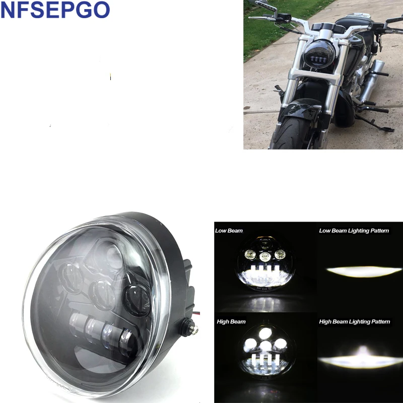 Черный светодиодный фонарь для V-Rod Muscle Night Rod светодиодный фонарь для мотоцикла с DRL halo Янтарный поворотный фонарь для V удилище VRSCA VRSC - Цвет: Black