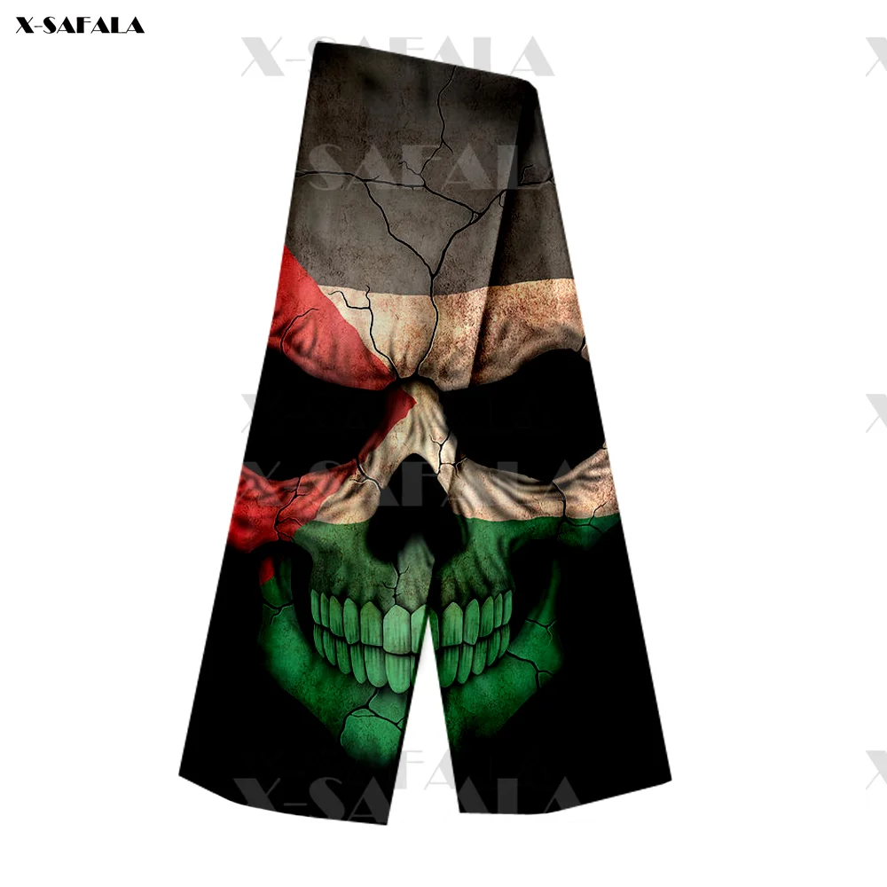 men's scarves & shawls American Flag Skull Print Long Scarves Scarf Shawl Cashmere Elegant Soft Fleece Beautiful Luxury Gift Man Warm 2022 Fashion head wraps for men