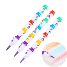 2 шт./Партия DIY часы Crayon креативный Снеговик масло Пастель Искусство граффити Рисование инструменты для детей рождественские подарки студенческие канцелярские принадлежности