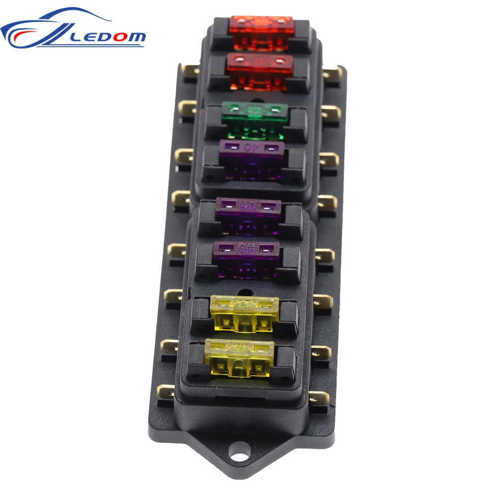 

1pcs 8 Way Fuse Box DC 12V 24V 40A Circuit Car Trailer Auto Blade Fuse Box Block Holder ATC ATO Fuse Holder with 8 Fuse