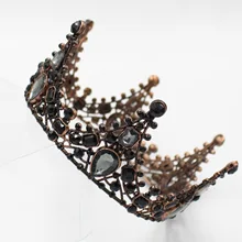 Ретро черный и белый с узором Королева Корона День рождения сплав Юань Гуань пекарня торт украшение медь барокко шляпа Корона