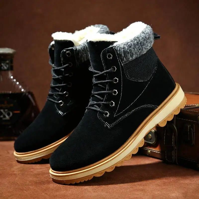 

Ankle Boots Men Shoes Winter Thicken Plush Snow boots Platform Casual Shoes Men Male Booties Plush Boots Men botas hombre 2019