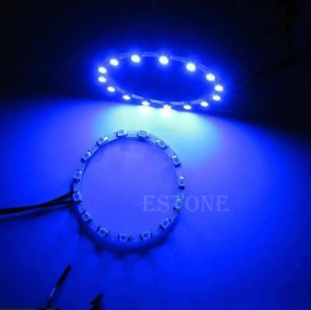 

2Pcs Bright Blue 60mm Angel Eyes 15 SMD LED Ring Car Light