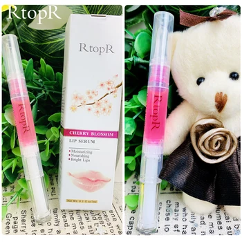 RtopR Cherry Blossom Lip Serum Mask Dry Crack Peeling Repair Reduce Lip Fine Lines Essence