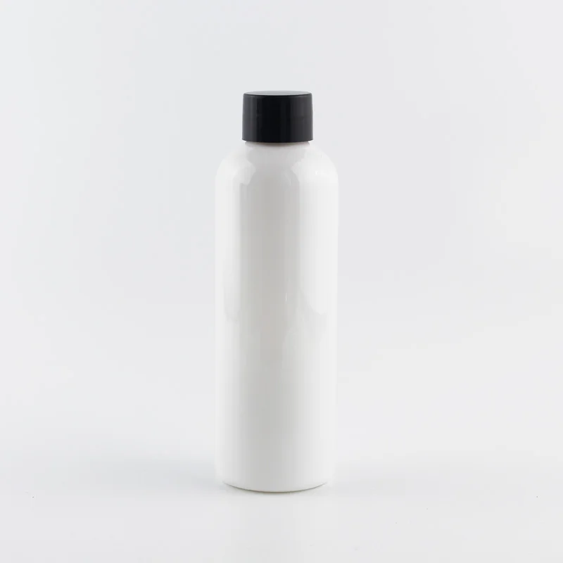 Jooray пластиковые контейнеры бутылочки с шампунем с пластиковой винтовой крышкой 200 мл Высокое качество круглый ПЭТ путешествия бутылки косметические контейнеры - Цвет: White Bottle Black