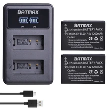 Batmax 1200mAh EN-EL20 EN EL20 EN EL20a Battery+ LED Dual USB Charger for Nikon Coolpix P1000 Nikon1 J1, J2, J3 Nikon1 AW1