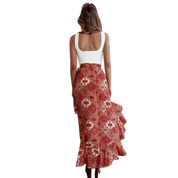 

Fashion Women'Clothing High Waist Long Skirt Irregular Split Elegant Sexy Chiffon Skirts 2020 Summer Bodycon Female Maxi Skirts