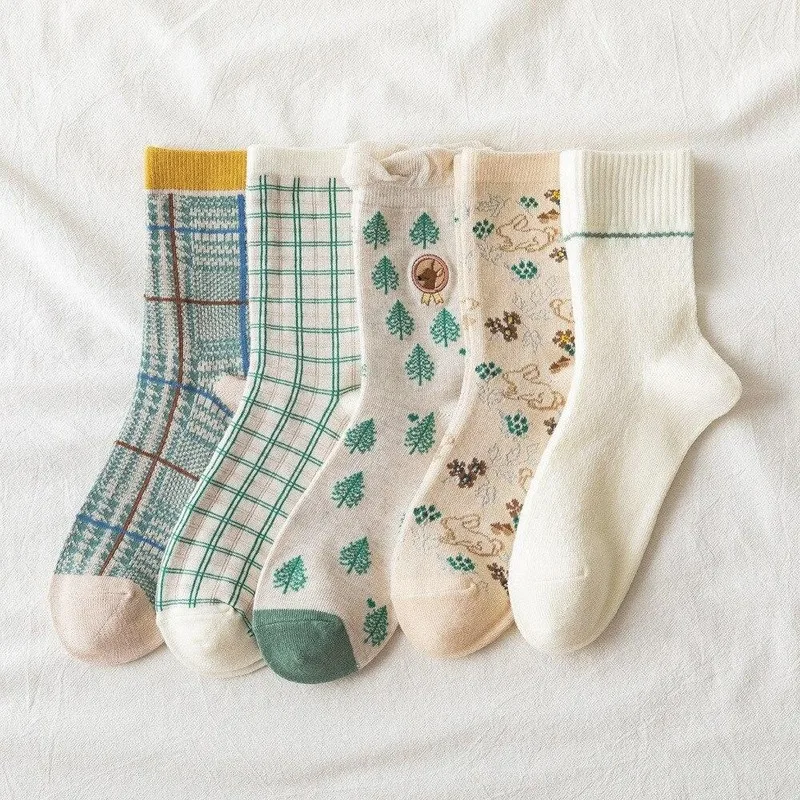Jeseca новые модные милые женские длинные носки из хлопка Kawaii/Мягкие Нижнее белье