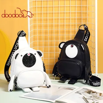 

DOODOO Bag Female 2020 Spring and Summer New Women's Bag Korean Version of The Wild Simple Bear Chest Bag Crossbody Shoulder Bag