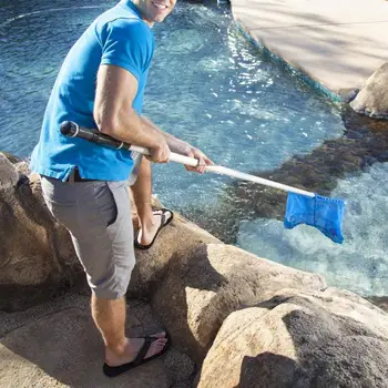 

Portable Multi-function Swimming Pools Skimmer Net Solid Color Rubbish Cleaning Rake Leaf Mesh Deep Bag Net