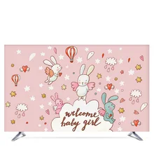 1"-80" 22 дюймов 75 дюймовый ЖК-экран tv PC крышка декоративная капот занавес мультфильм заяц Кролик Водонепроницаемый Розовый