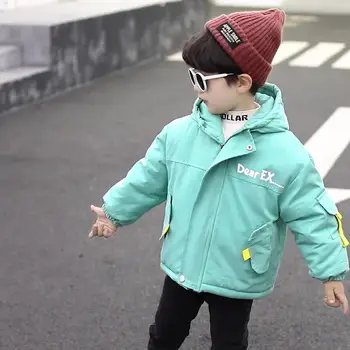 

MudiPanda Baby Boy Winter Jacket Fleece Parkas For Kids Girls Candy Colors Warm Thick Velvet Children's Coat Hooded Outwear