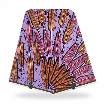 

High Quality African Real African Cotton Soft Wax 6yards Print African Ankara Fabrics Real Wax 100%Cotton for Party Dress F211-9