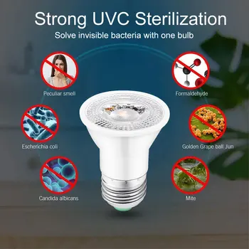 

Hot Light UVC Disinfection Function Light Intelligent Mode Switching Disinfection Light Warm Light Bulb With Remote Controller