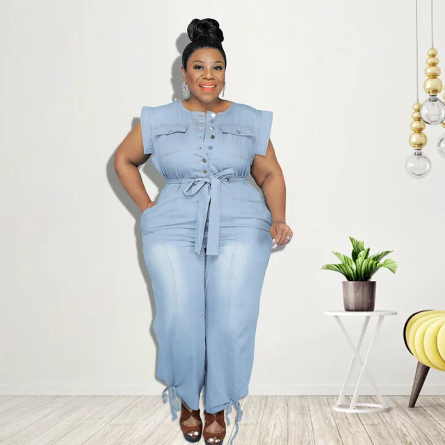 CM.YAYA Plus Size XL 5XL Women Denim 