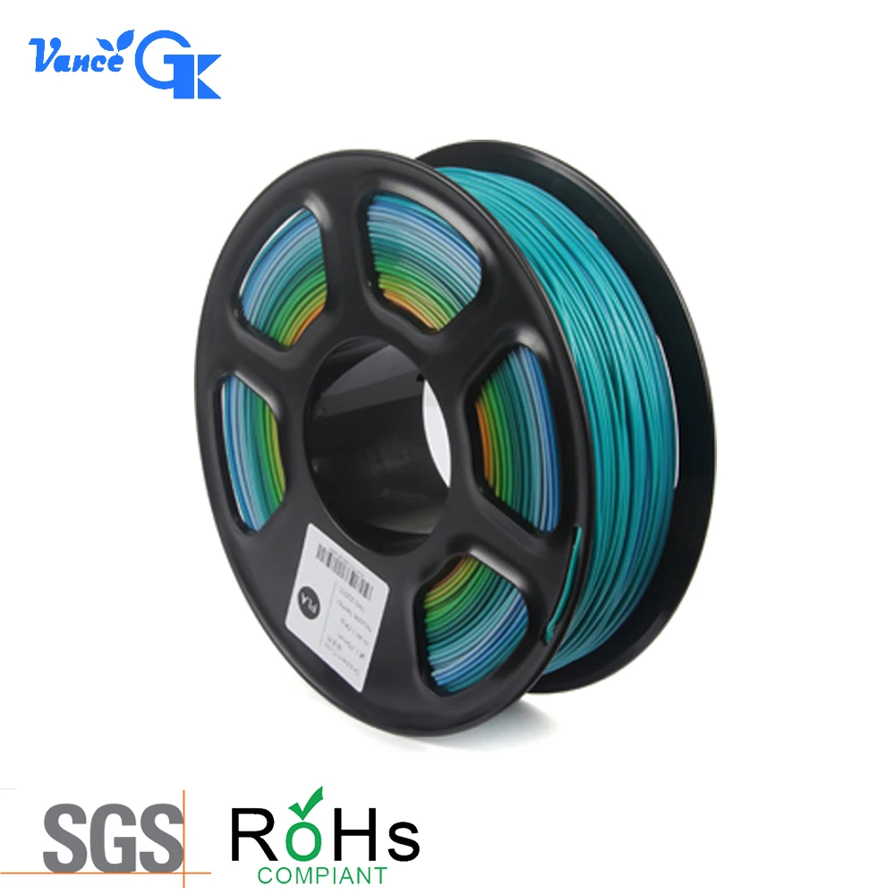

1KG 2.2LB 1.75mm Rainbow Gradient Multicolor PLA Filament 3D Printer Filament Materials for DIY 3D Printer FDM