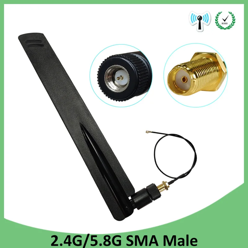 Антенна wi fi 2 4 ГГц 5 8 дБи SMA мужской разъем Φ 8G антенна + 21 см Мужской кабель
