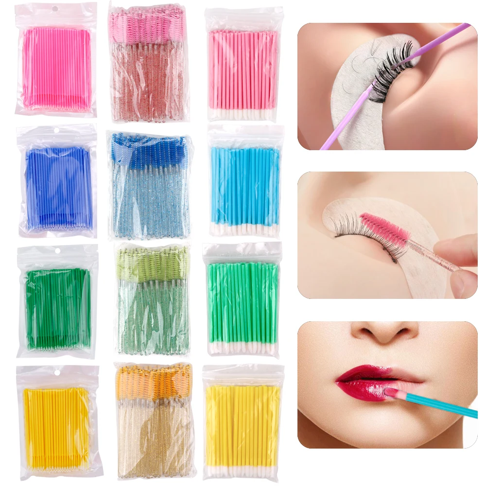 Eyelash Extensions Practice Kit Lashes Micro Brush Tape Eye Pad Eyelash Brushes Disposable Mascara Applicator Lashes Accessories
