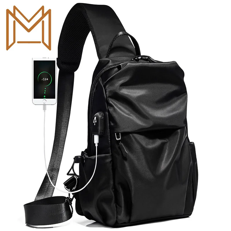 

Man Chest Package Usb Charge Man Single Shoulder Package Diagonal Package Leisure Time Waterproof Single Shoulder Satchel