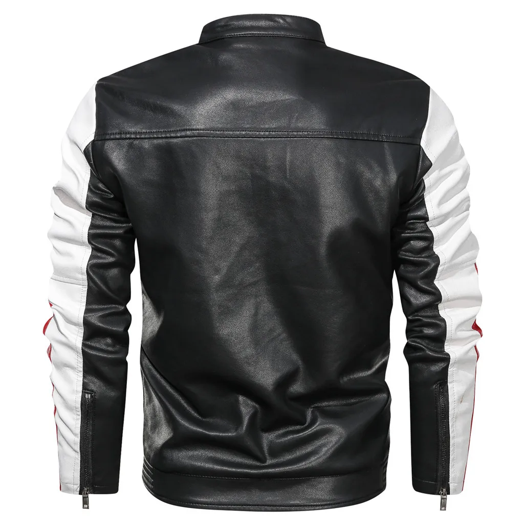 Мужская куртка, повседневная Кожаная Мотоциклетная Черная куртка, куртка-бомбер, Осень-зима, уличная куртка, ветровка, Jaqueta De Couro Masculina 19Ag