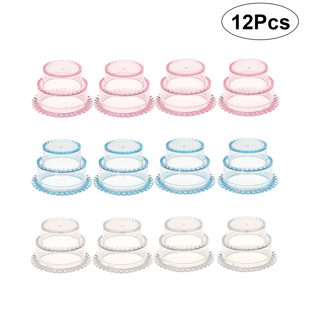 

12PCS European Style Wedding Candy Box Sweet Box Cake Wrapping Box Transparent Round Candy Box Plastic Candy Storage Box Banquet