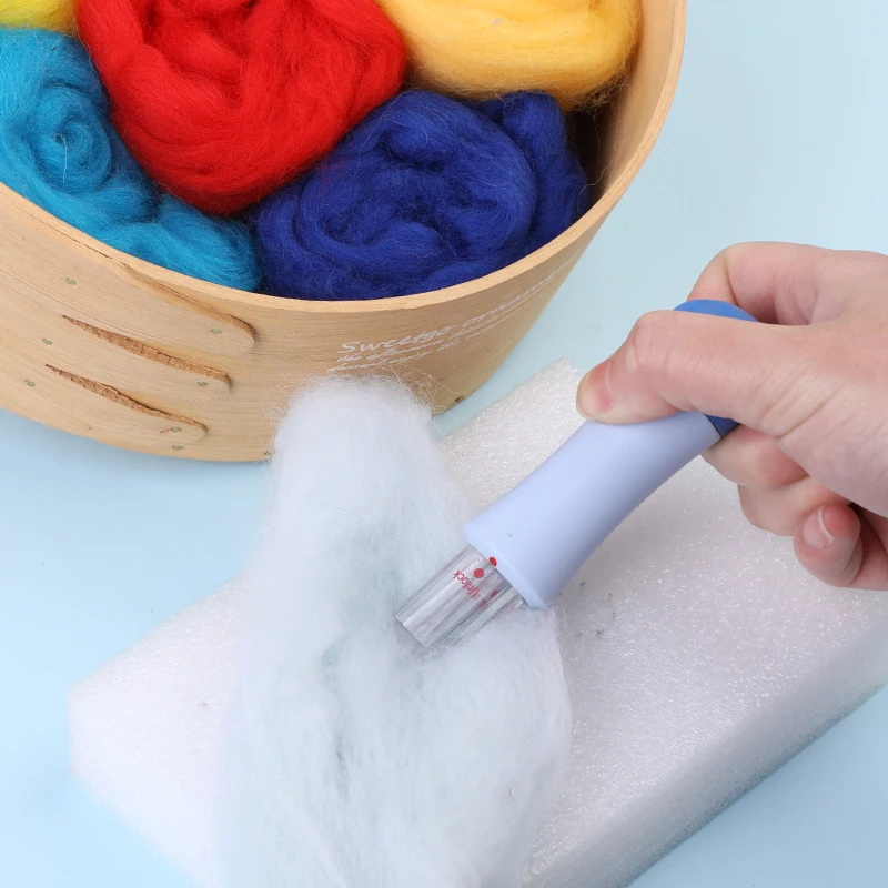 MIUSIE 16/25 Color Needle Felting Kit Wool Felting Tools Handmade Felt Needle Set 7pcs Pack Felting Fabric Materials Accessories