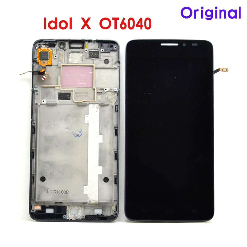 ЖК-экран Alcatel One Touch Idol X OT 6040 6040X OT6040 сенсорная панель дигитайзер с рамкой в сборе
