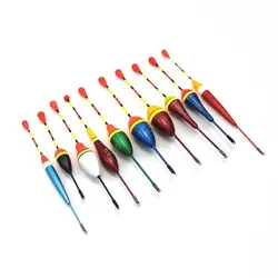 10Pcs Fishing Floats Buoy Stick Fluctuate Accessories Mix Size Color
