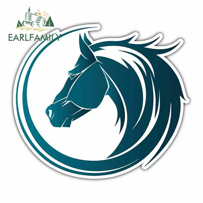 

EARLFAMILY 13cm x 11.5cm for Horse Head Tribal Mustang Anime Car Stickers Vinyl JDM Bumper Trunk Truck Graphics DIY Fine Decal