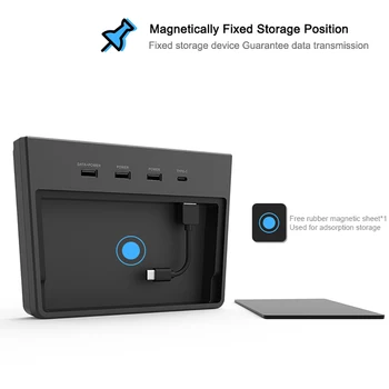 

Multi USB Hub 5 Ports SSD Disk Car Interior Center Console Kit Accessorie for Tesla Model 3 Type-C Charging Pad Connector