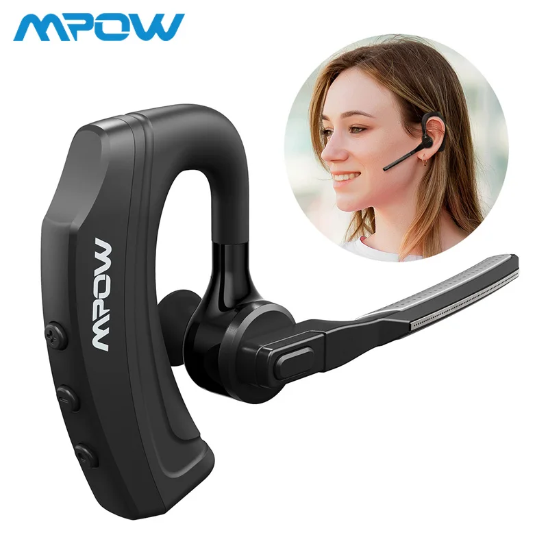 

Mpow EM20 Single Wireless Headphones CVC8.0 Noise Cancellation 10hrs Talk Time Bluetooth Earbuds For iPhone XS Huawei Car Office