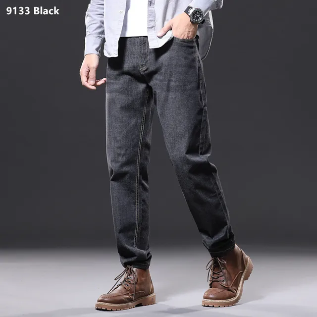 Black Jeans Men Hombre Loose Straight 