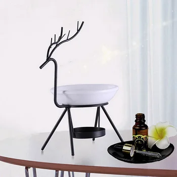 

New Creative Oil Burner Stainless Steel Deer Burner Candle Aromatherapy Oil Lamp Decorations Aroma Living Room Burner 1pc
