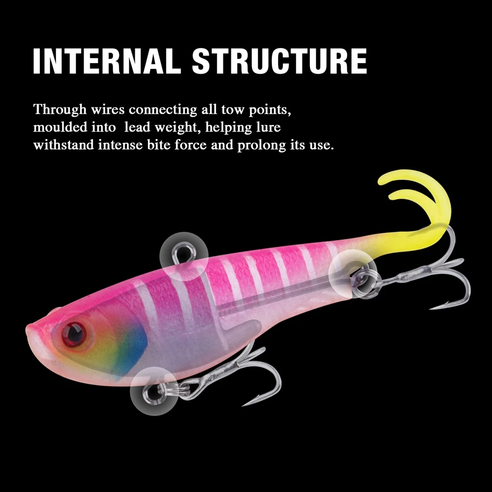 Soft Fishing Lure Swimbait Wobbler Silicone Artificial Bait VIB (15)
