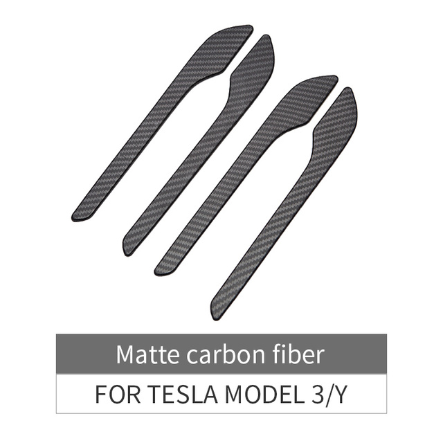 Model3 Door Handle Protector Sticker for Tesla Model 3 Y 2022 ABS Carbon Fiber Doorknob Anti-scratch Wrap Cover Accessories