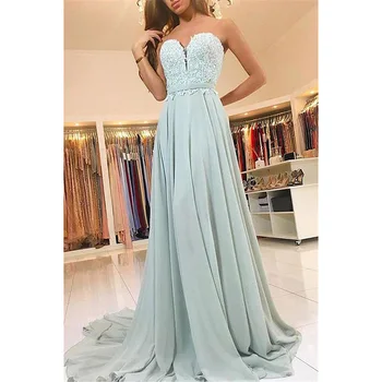 

New Arrival Luxury Long Style Dresses Beading Tulle Evening Dresses Prom Party Lace Floor Length Fast Shipping