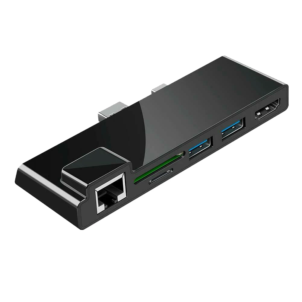 Lan адаптер RJ45 4K HDMI док Док-станция TF Ethernet порт мини usb-хаб Led ABS компьютер Многофункциональный для Surface Pro 6 - Цвет: For Pro4