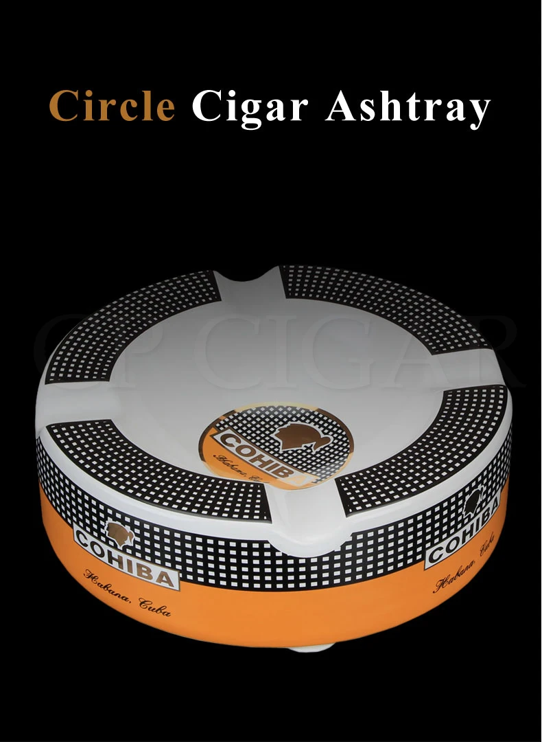 COHIBA пепельницы Керамика большой сигарная пепельница роскошный дом пепельница круглый стержень для 4 сигары держатель подставки пепельница, для курения лоток Cenicero