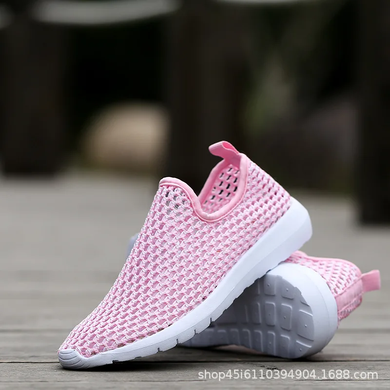 

2019 New Style Lightweight Mesh Shoes Slip-on Mesh Punched Sheet Shoes Fashion WOMEN'S Casual Shoes