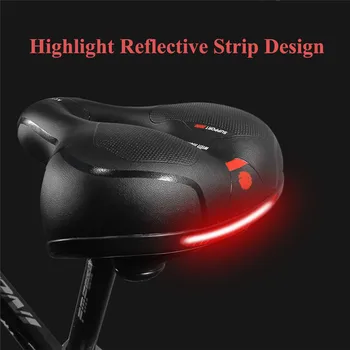 

popular Bicycle Saddle with Tail Light Widen MTB Road Bike Comfortable Cycling Gel Cruiser Saddle Seat Accessories