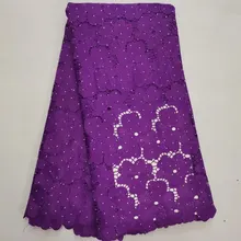 Африканская кружевная ткань с камнями, высокое качество, новейшая ткань duabi, хлопковая швейцарская сухая кружевная ткань, 5 ярдов/партия