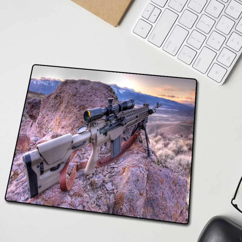 XGZ Sniper Gun Large Landscape Mouse Pad Black Exquisite Lock Edge Home Computer Desk Mat Speed Non
