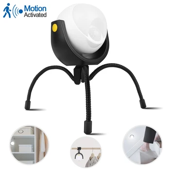 

Portable Motion Sensor lamp LED Night Lights Battery Powered Outdoor Lights 120 Lumen with 3 Flexible Prongs for Indoor Outdoor