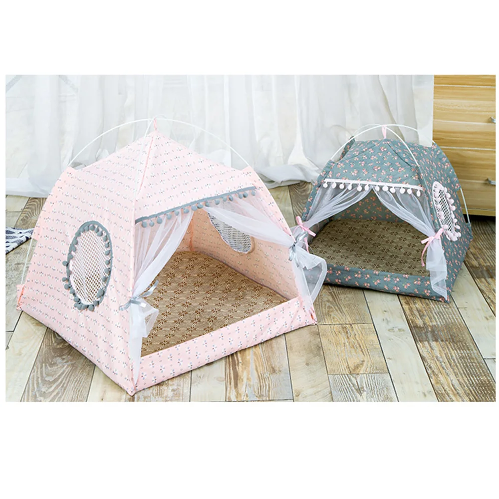 Летняя универсальная палатка дом лежак для питомца удаляемый моющийся гнездо для домашних животных