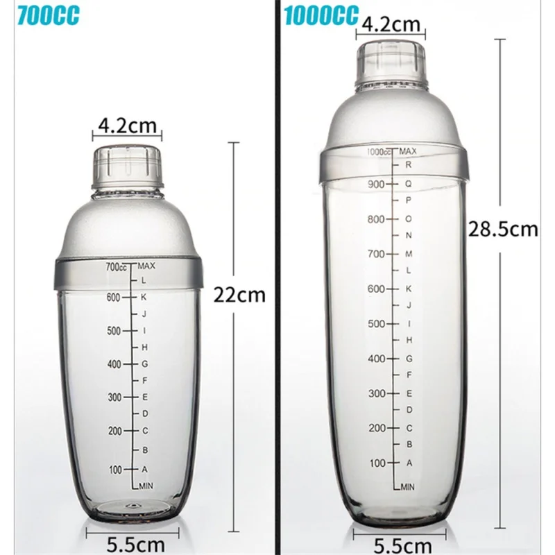 Пластиковый мартини шейкер для коктейлей винный Миксер для напитков винный шейкер чашка Миксер для напитков барный инструмент 350 мл/530 мл/700 мл/1000 мл