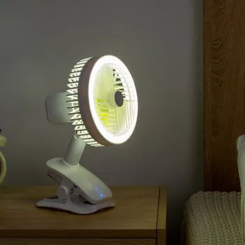 

Mini Clip Fan Rechargeable Silent 5 Blades Baby Stroller Fans Portable Air Cooling 3 Speeds Desk USB Fan With USB Output