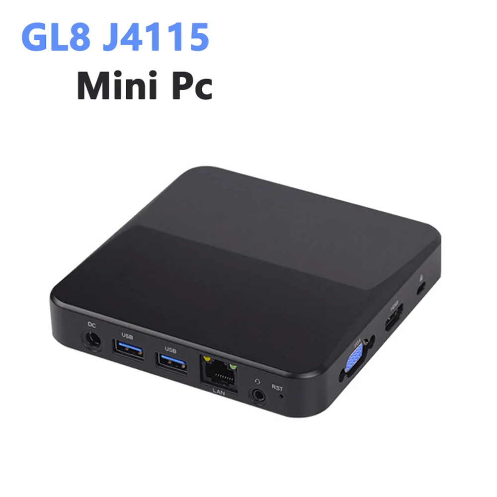 GL8 Windows 10 Mini PC Intel lago Géminis J4115 DDR4 8GB de RAM 64GB ROM 2,4G 5G WIFI computadora de escritorio del J4125