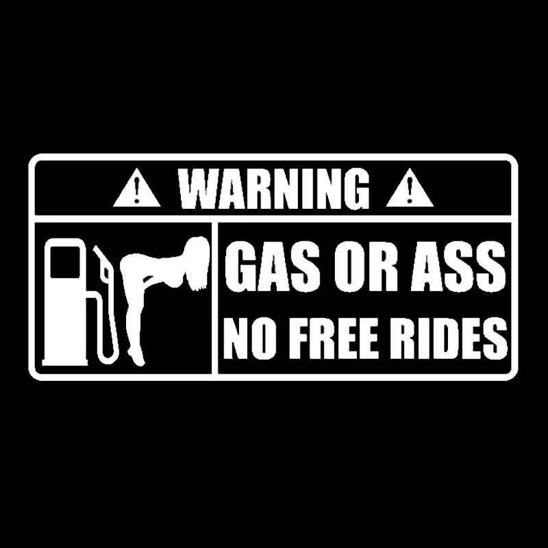 custom car stickers Creative Car Sticker 3D WARNING Gas or Ass Funny Decals Rear Window KK Vinyl Car Styling Waterproof 15x7cm custom car decals Car Stickers